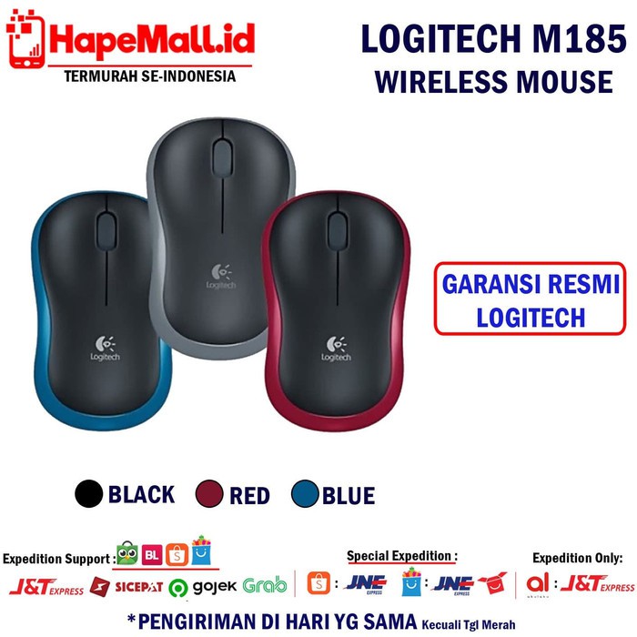 LOGITECH M185 WIRELESS MOUSE GARANSI RESMI TERMURAH