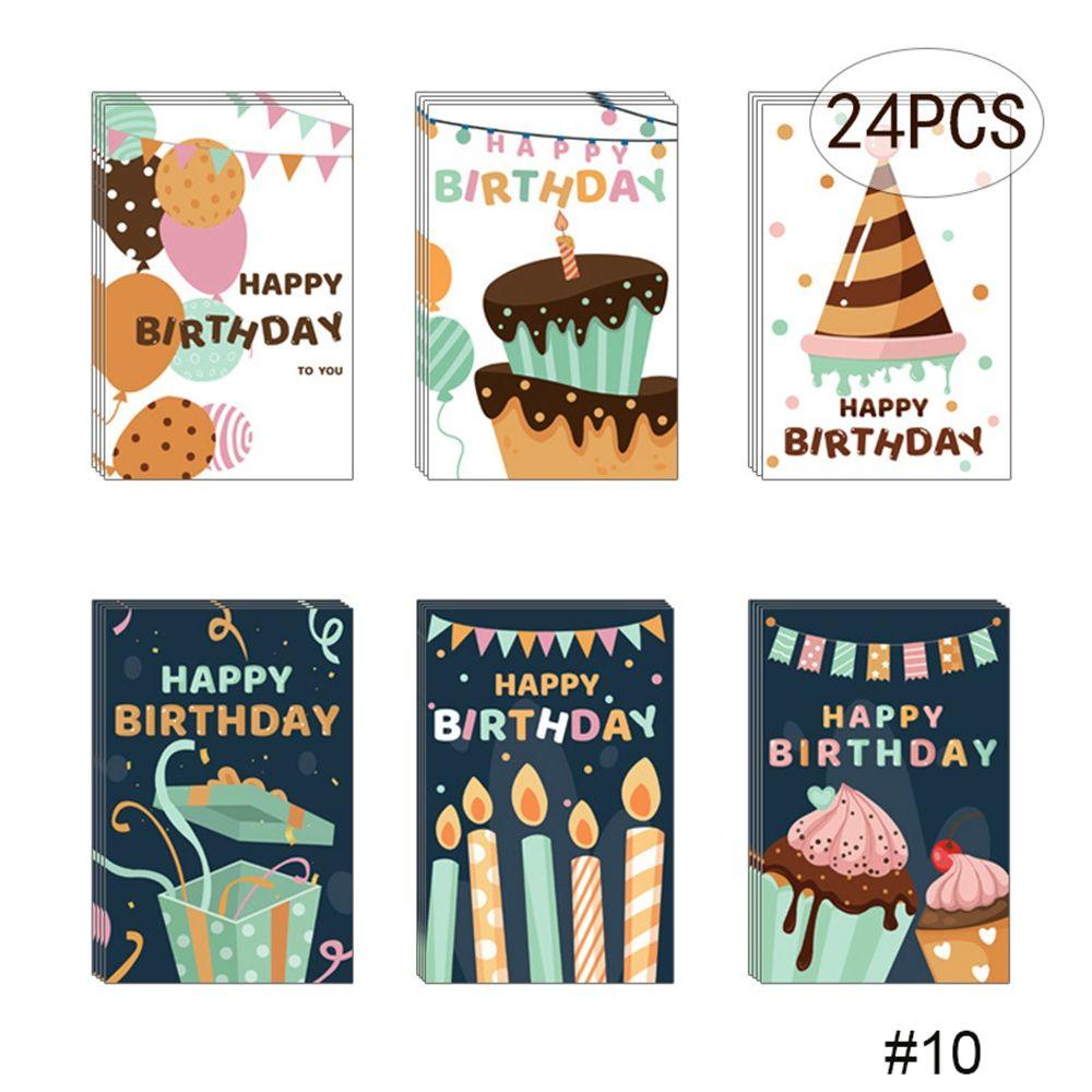 [Elegan] Birthday Card 24pcs/set Custom Pesan Kosong Di Dalam Dengan Amplop Note Kartu Ucapan Tulisan Tangan