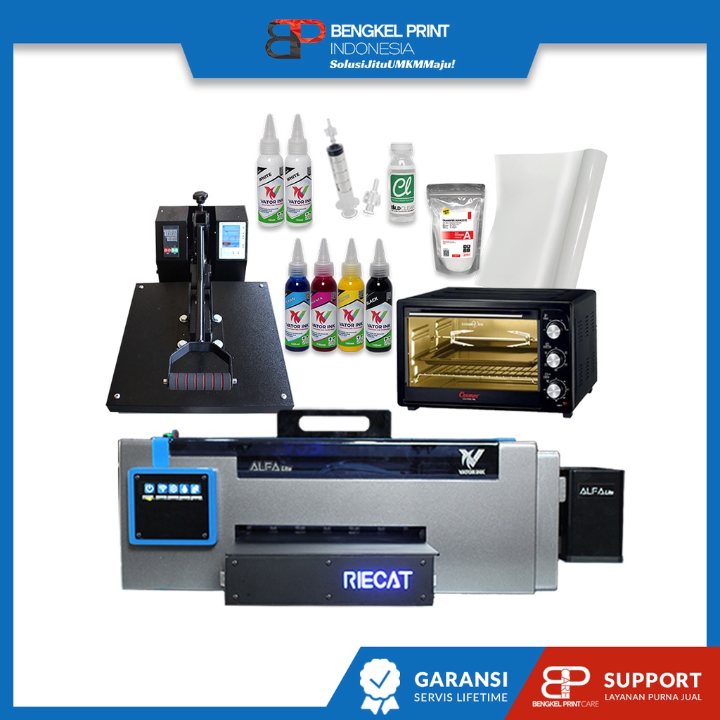 Paket Mesin Printer DTF Riecat Alfa Lite A4  Lengkap + Oven