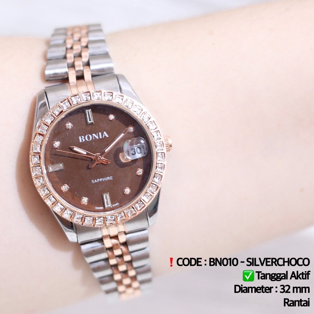 Jam tangan wanita premium tanggal aktif kaca belimbing termurah FS008