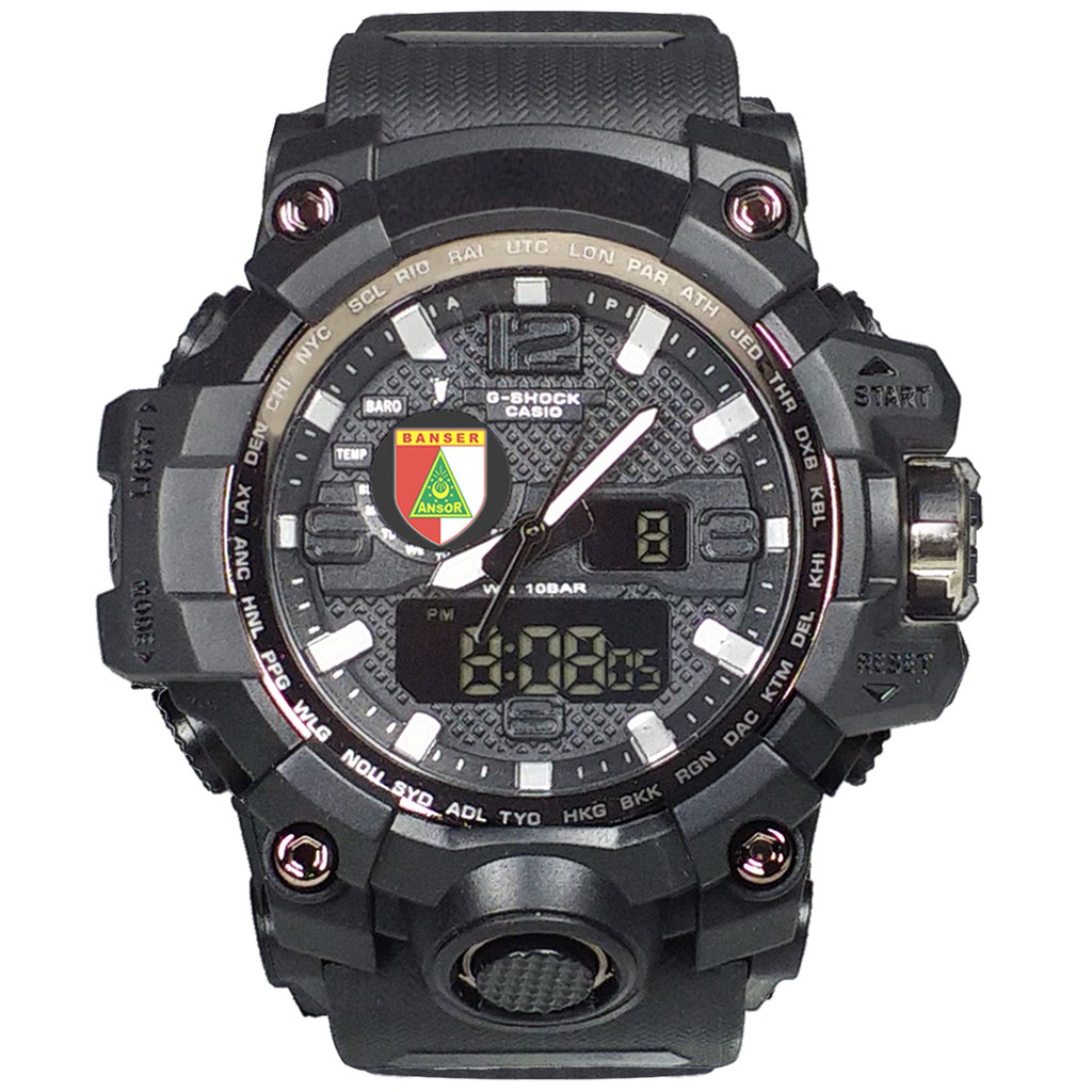 (Istimewa Bossque) Jam BANSER MERAH PUTIH DT Full Black (Exclusive)