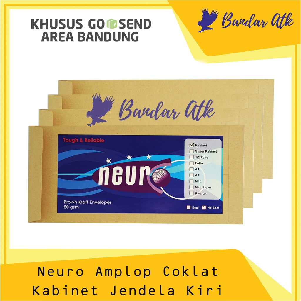 

KHUSUS GOSEND - NEURO Amplop Coklat KABINET JENDELA KIRI - 11 X 24 cm [1 PACK]