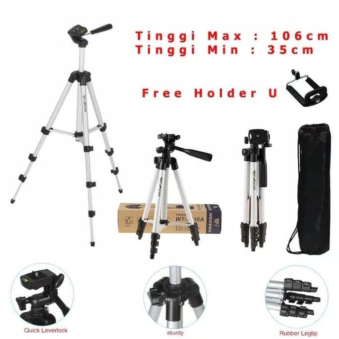 Promo Tripod kamera 3110 +holder U universal hp,kamera tripod kamera action terbaik