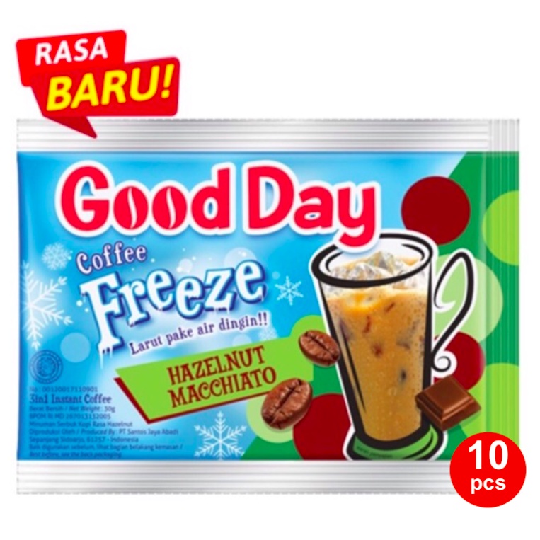 Kopi GOOD DAY Freeze Hazelnut Macchiato 1 Renteng 10 x 30 gram GOOD DAY Coffee Freeze