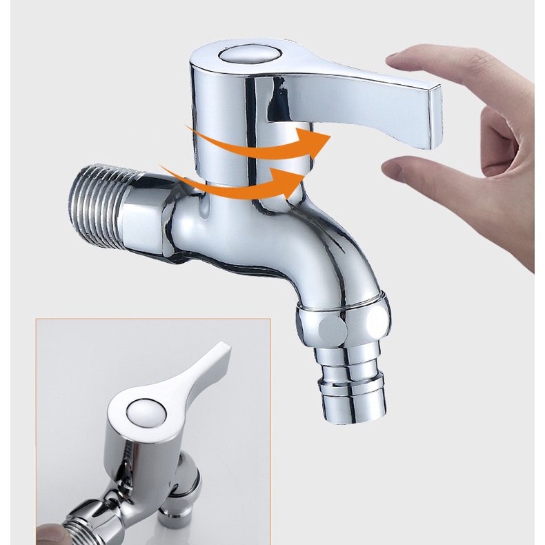 【COD+Pengiriman Cepat】Kualitas Tinggi Kuningan Keran Kecil Kamar Mandi Panjang  Air Dingin Keran Dekoratif Taman Faucet Rumah Bibcock/keran air kamar mandi stenlis/kran air stainless steel/  sendi Stainless Steel Moncong Sambungan Selang Dapat Di Lepas Pa