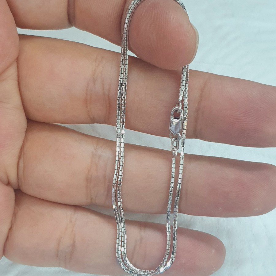 kalung anak italy santa variasi polos putih emas 75% 750 75 % 17k 3gr