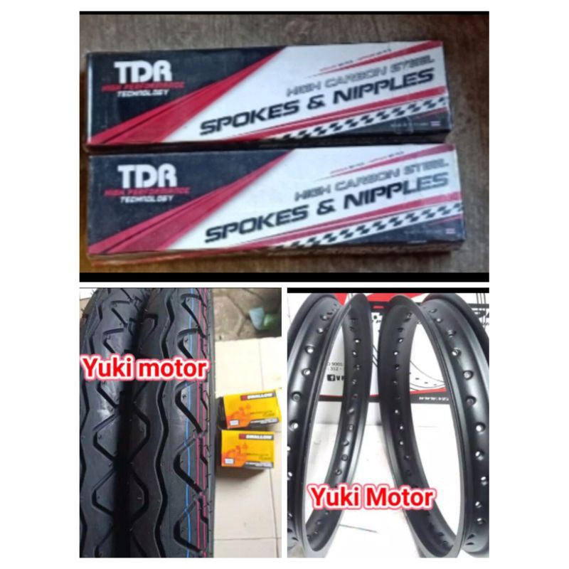 Velg rosi 185/215 ring 18,ban luar dalam full baru dan jari jari