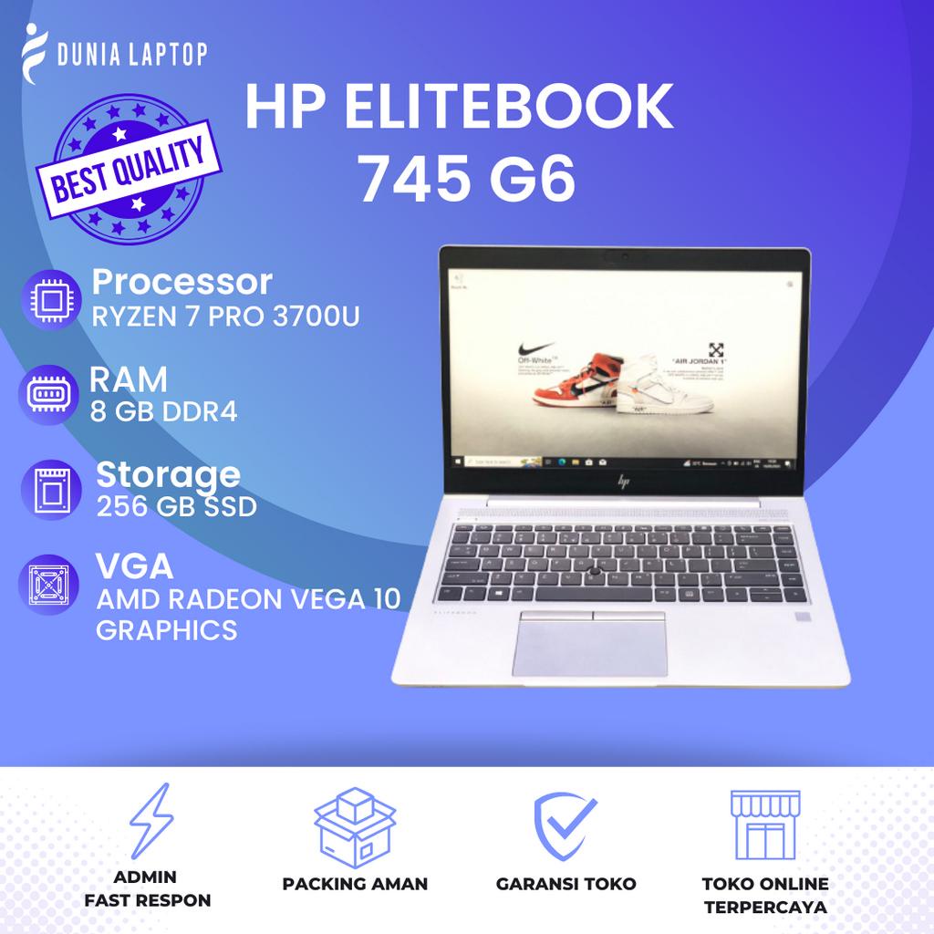 Laptop Spek Gahar HP Elitebook 745 G6 Ryzen 7 Pro 3700U RAM 8 GB SSD 256 GB AMD Radeon Vega 10 Full 