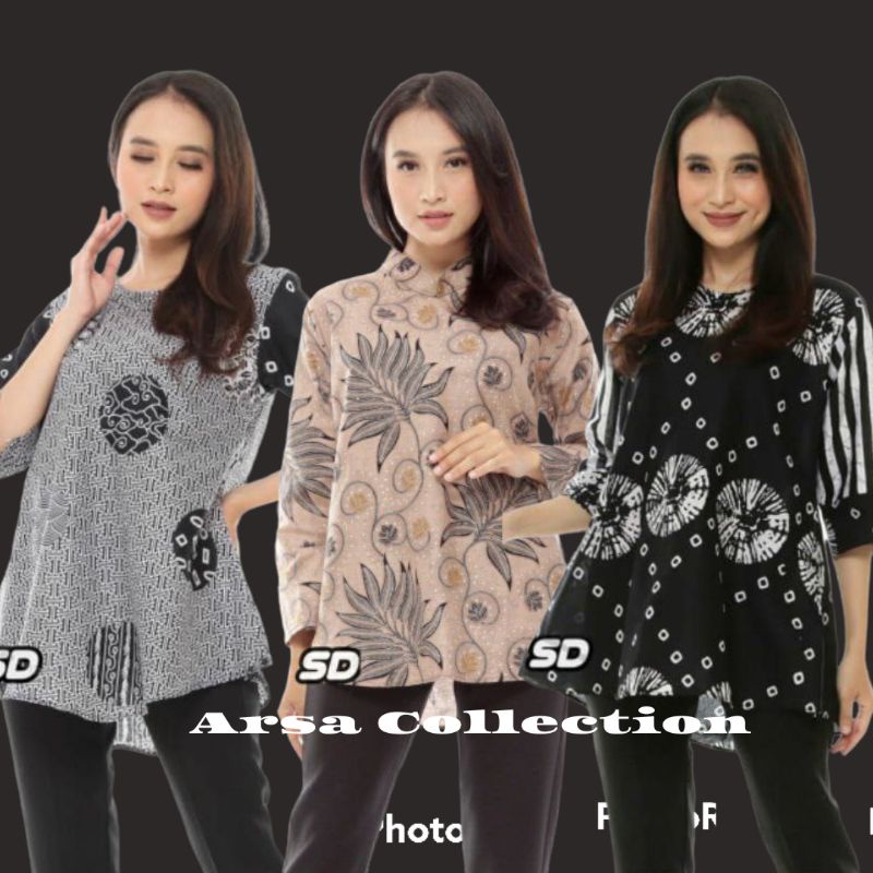 BAJU BATIK WANITA MODERN MONALISA GENES M,L,XL asli PEKALONGAN