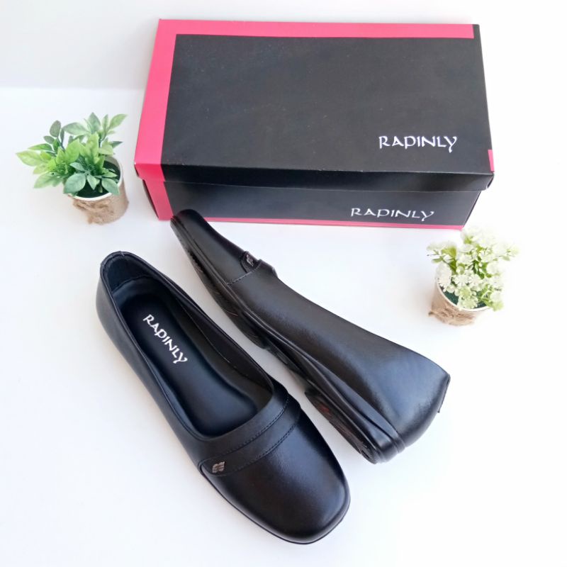 Sepatu Kerja Flat shoes Pantofel Wanita Kulit