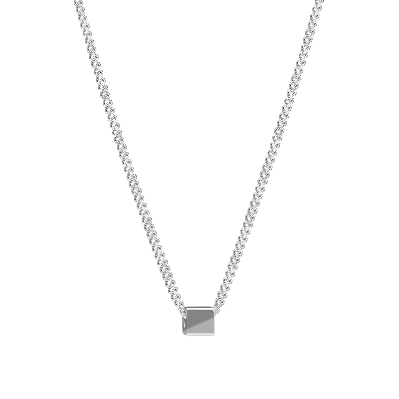 Necklace Accessories Clavicle Chain Trendy Hip Hop All-match Cube Pendant