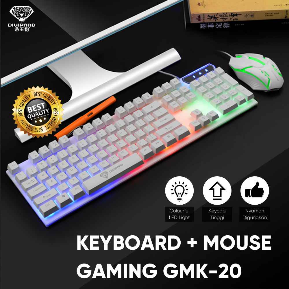 Keyboard Mouse Gaming Combo Kabel USB 2.0 Anti Air Plus LED GMK-20