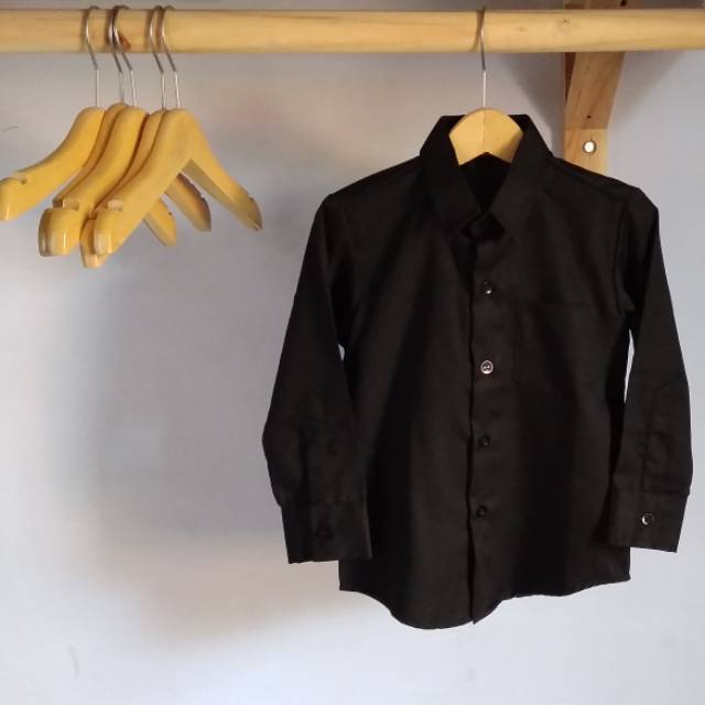 [ GRATIS DASI ] KEMEJA ANAK LAKI-LAKI / COWOK LENGAN PANJANG HITAM