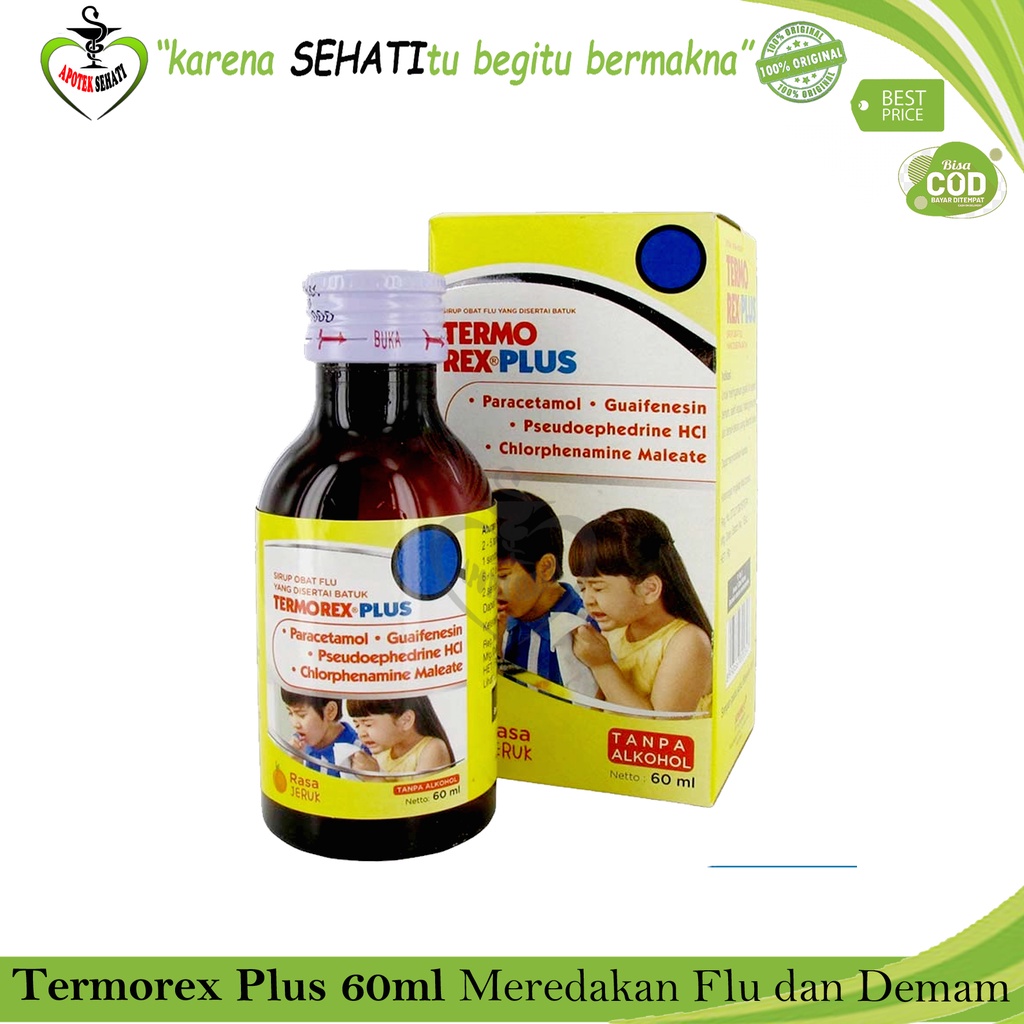 Termorex Plus 60ml Sirup Demam Panas Batuk Pilek Anak
