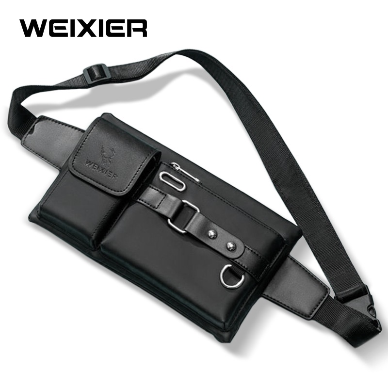 WEIXIER YB9554 Tas Selempang Pria Kulit Waistbag Anti Air WK-SBY