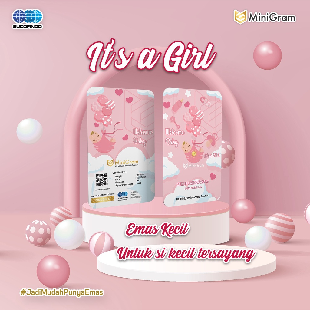 TAO Distributor Agen Resmi MINIGRAM Baby SeriesLogam Mulia Emas Murni 24k Sertifikat Resmi (0,05 Gram)