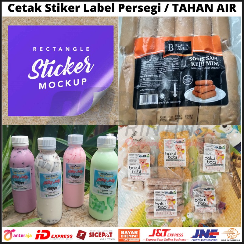 

Stiker Label VINYL Persegi TAHAN AIR / Sticker Label Kemasan Makanan Stiker Botol Minuman