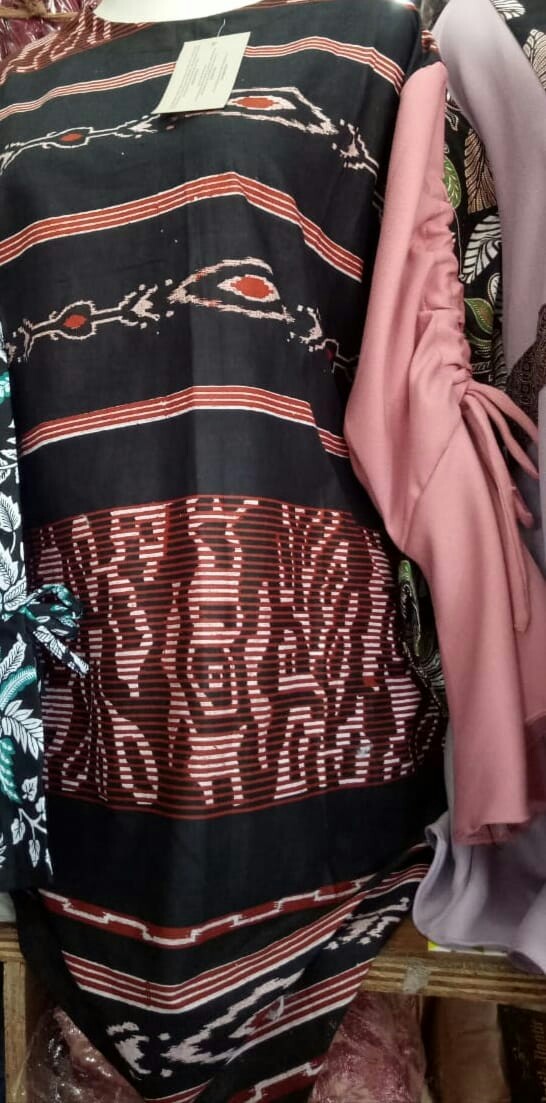 (agnesia Tunik) Batik Modern Wanita  Atasan Wanita Lengan Lebar Serut Batik Pekalongan Premium
