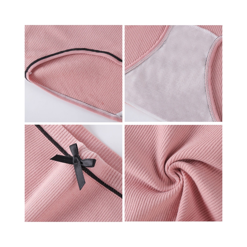 3SP | UW32 Celana Dalam Remaja Wanita Garis Polos Pita List Hitam Fashion Korea Import-8