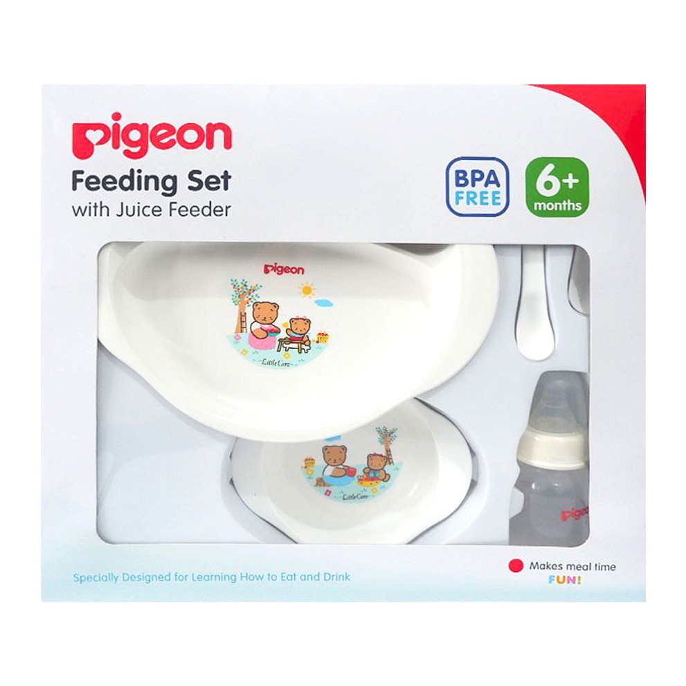 Pigeon Feeding Set With Juice Feeder Paket Perlengkapan Makan Anak