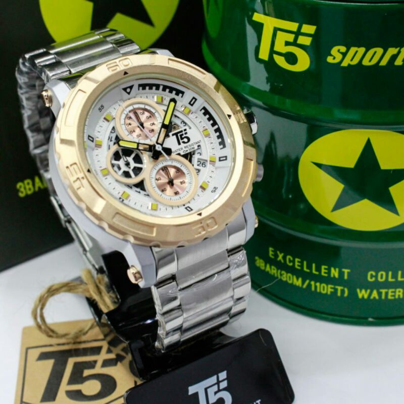 Jam Tangan Pria T5 H3814 chronograph tahan air 0riginal