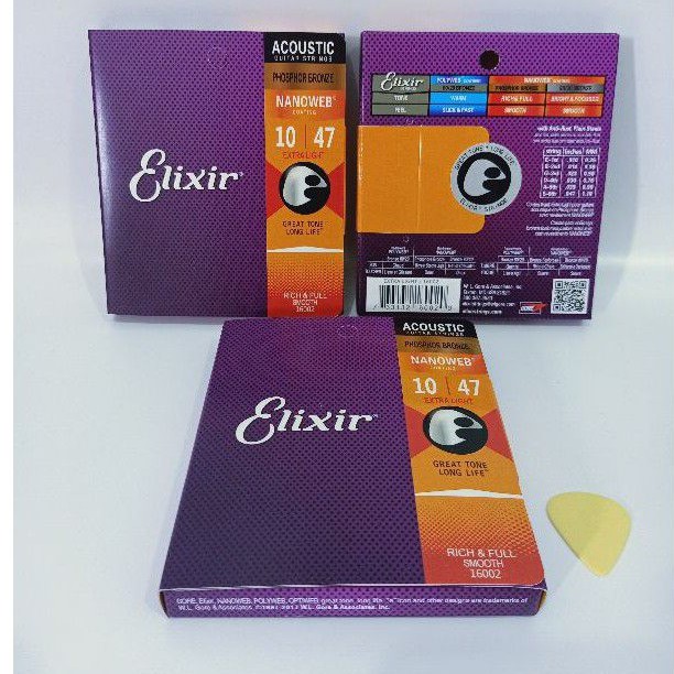 senar gitar elixir akustik 010 nanoweb Phosphor Bronze / senar guitar elixir akustik 010