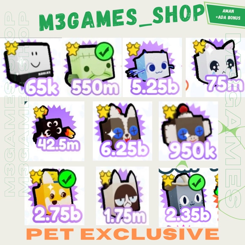 Jual Exclusive Pet Simulator X Shopee Indonesia
