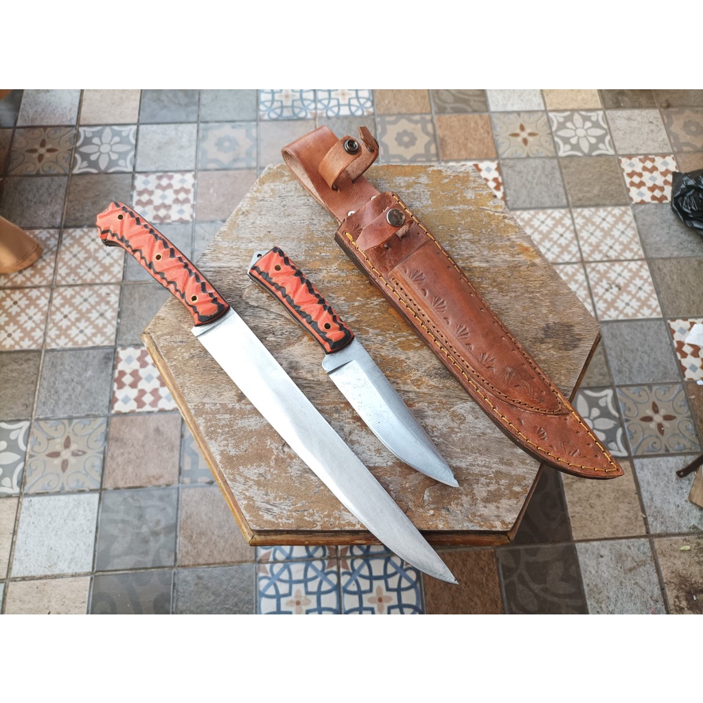 PISAU GOLSEM DOUBLE GAGANG MIKARTA SARUNG KULIT