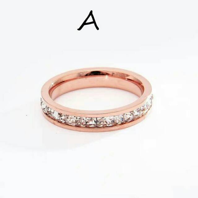 GG Cincin Rose Gold Swaroski Fashion Korea kekinian#CC-106