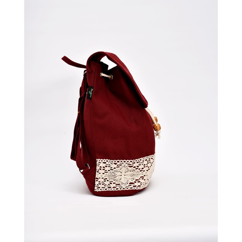 TAS RANSEL KANVAS HEEJOU Medium Vintage Maroon