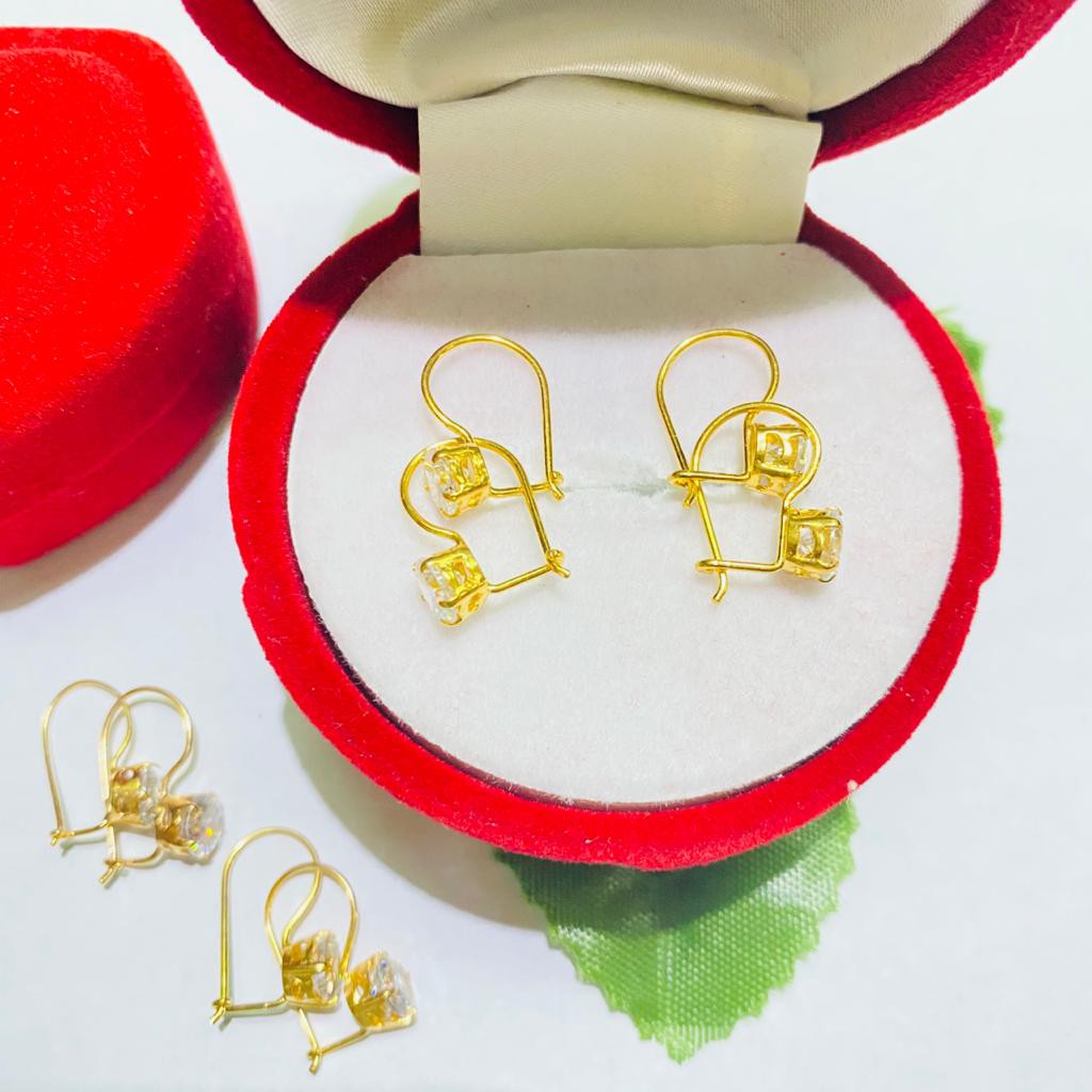 Anting Desy, perak 925, sepuh emas kuning