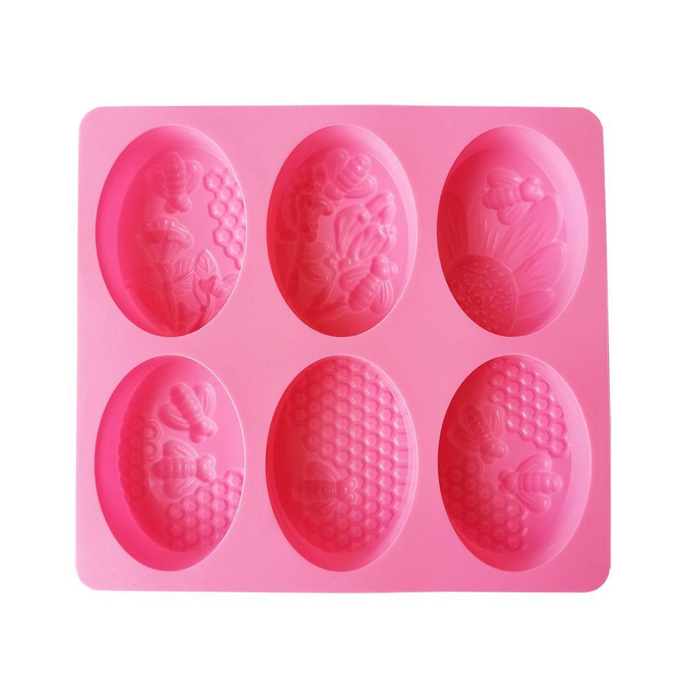 R-flower Soap Mold 6rongga Clay Tools Bee Oval Honeycomb Handmade Kue Cetakan Resin