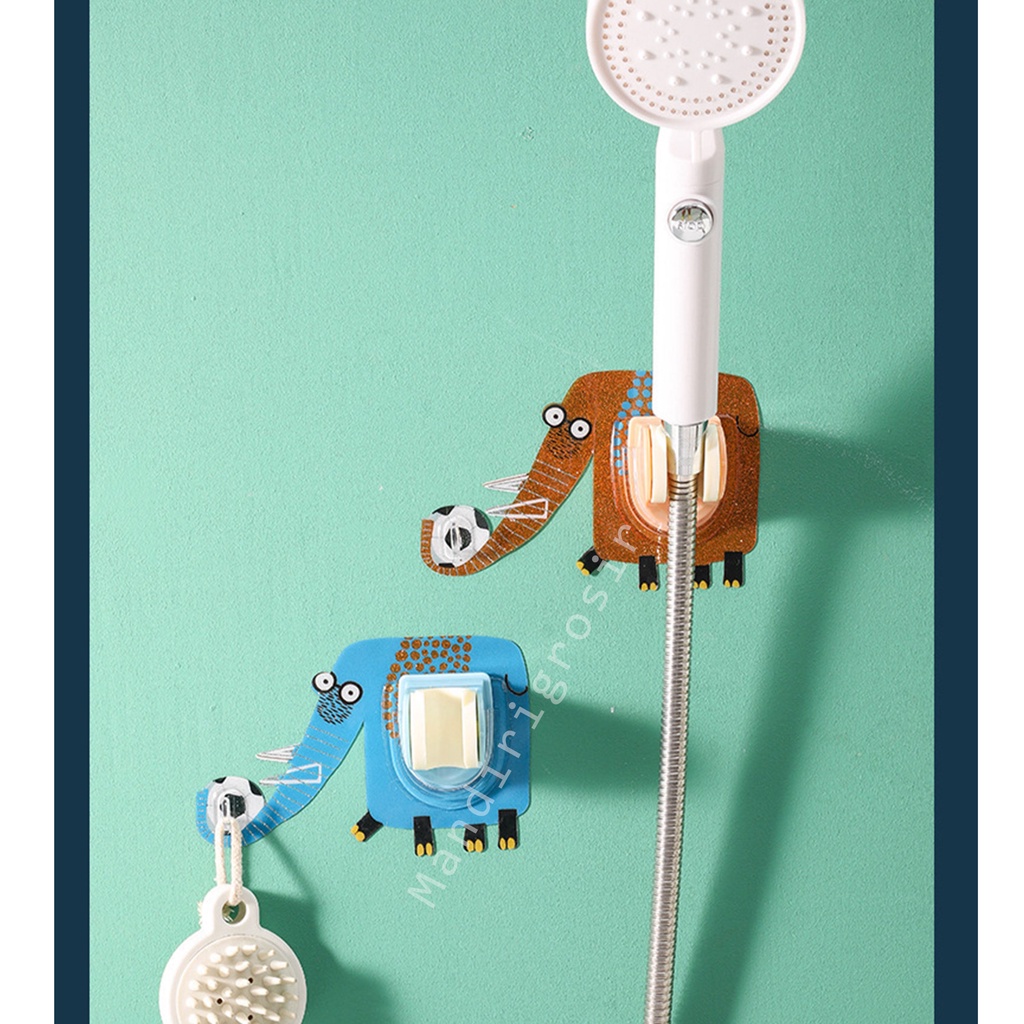 Gantungan Handshower*Tempelan Dinding*Hook Gantungan*Tempel Gajah*2in1