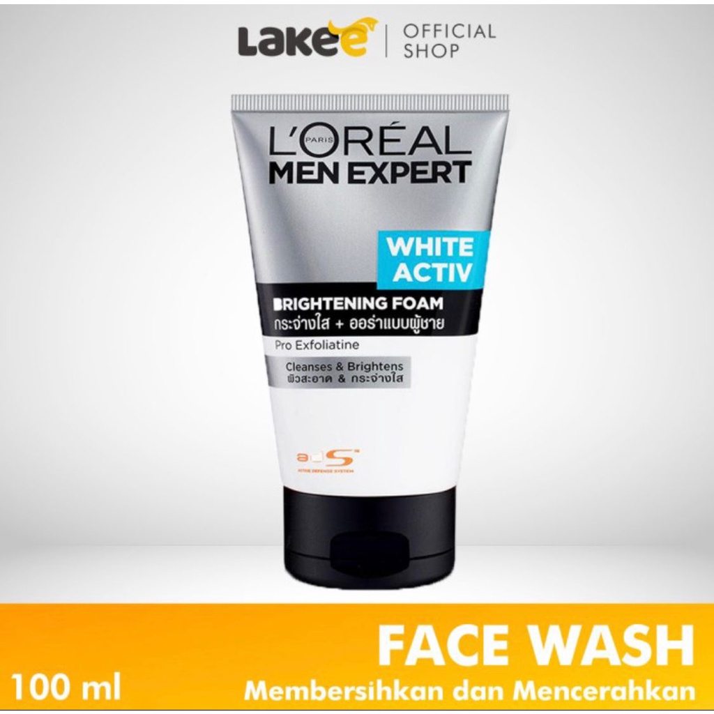 Jual Loreal Men White Active Brightening Foam Face Wash 100ml Shopee