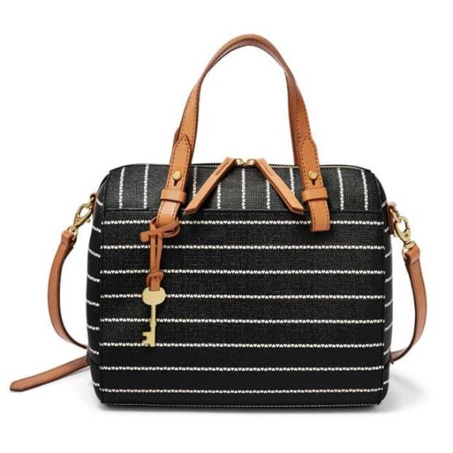 Fossil rachel satchel black stripe original