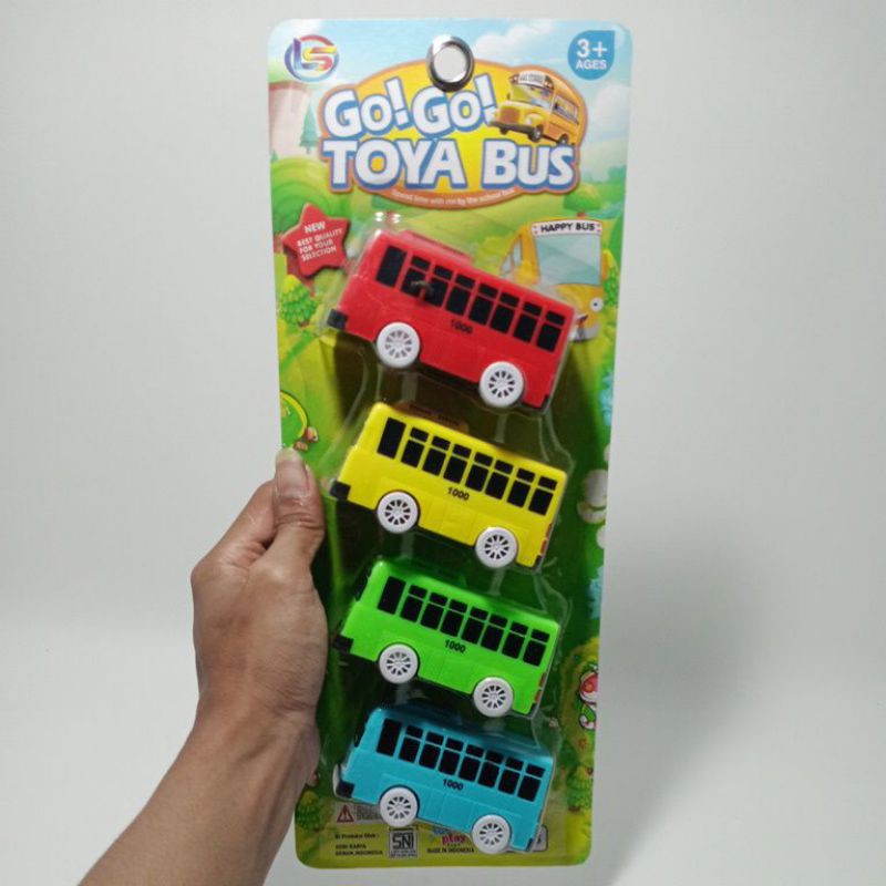 Mainan Mobil Bus Isi 4pcs Set Go Go Toya Bus