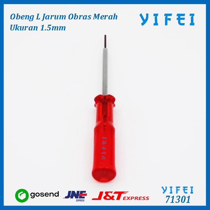 Obeng Jarum Obras - overdeck(1,5mm) Warna Merah/YIFEI-71301