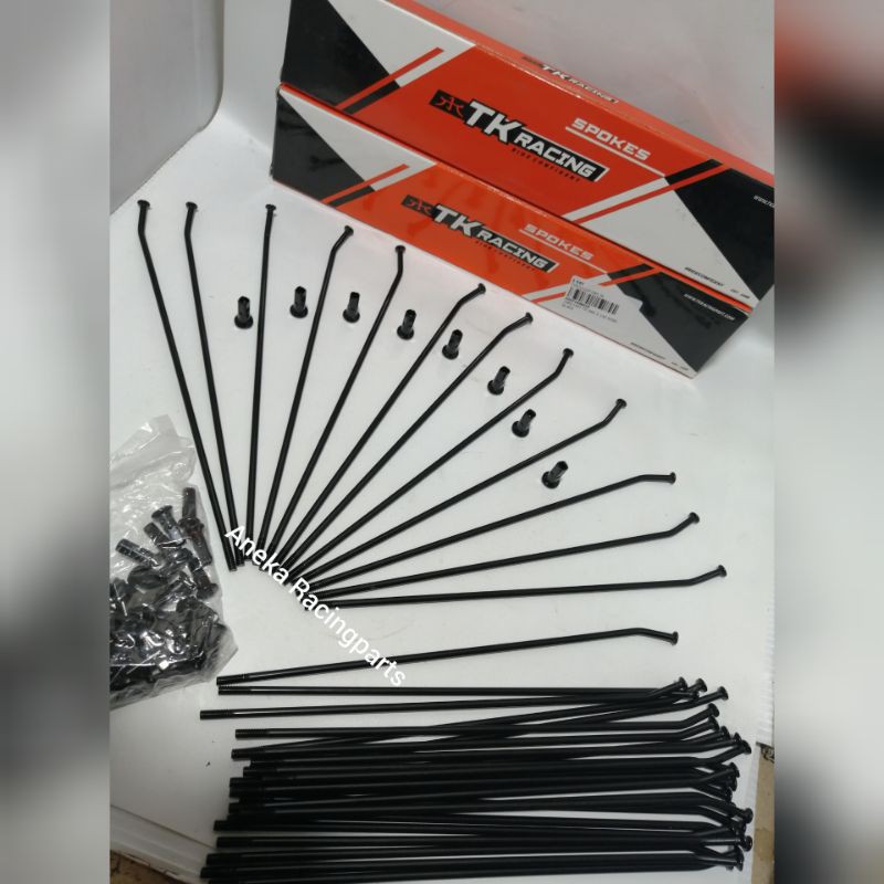 jari jari ruji hitam klx crf ktm 18 21 tk racing ukuran jumbo anti patah 3h / jari jari 18 21 tk racing