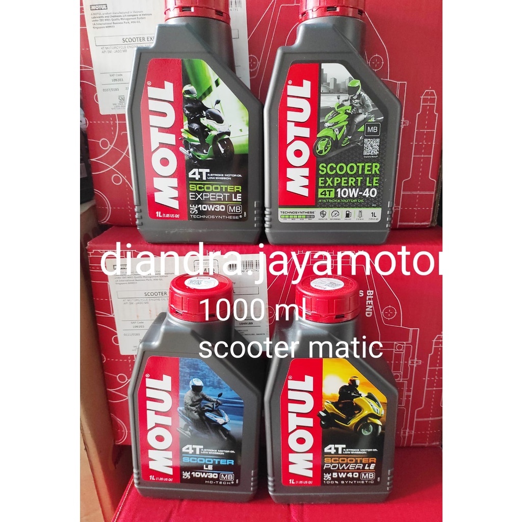 MOTUL SCOOTER MATIC 1000 ML ( SAE LE 10/30 - EXPERT 10/30 - 10/40 - POWER 5/40 ) ALL MATIC 100% ORIGINAL