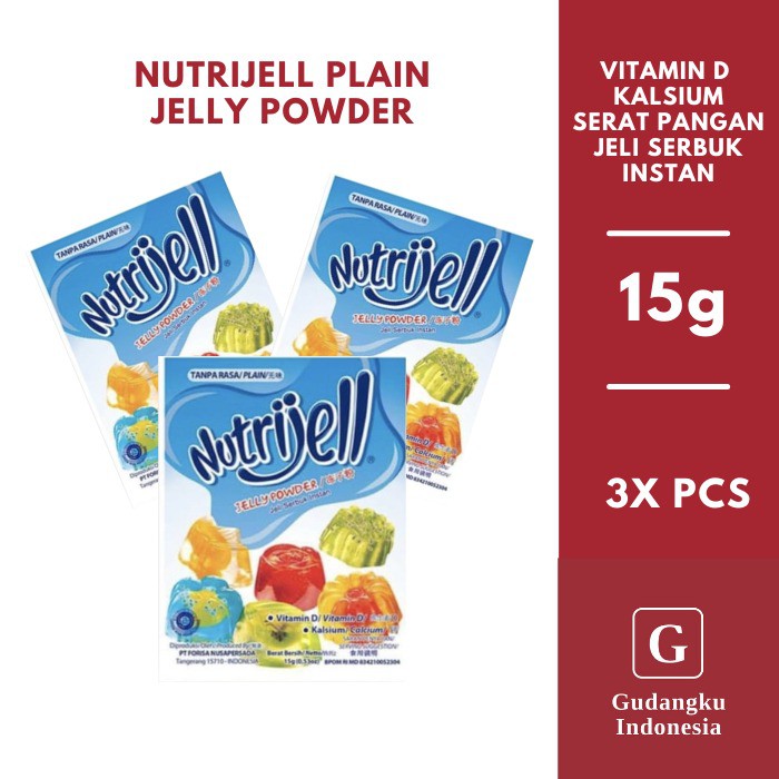 

Nutrijell Tanpa Rasa (Plain) Jelly powder agar-agar 15 g isi 3