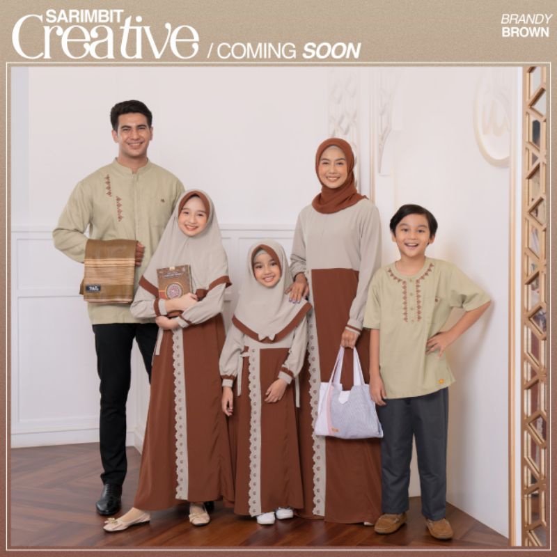 Sarimbit Creative Brandy Brown by Nibras| Sarimbit Keluarga Nibras | Gamis Couple Nibras | NIBRA'S |