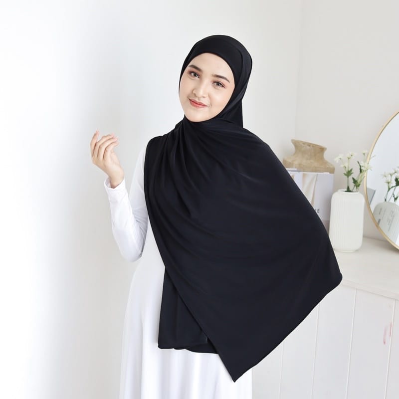 Pashmina Instan Malay Ceruty BabyDoll Hijab Pashmina Ikat Tali Belakang Jilbab Pashmina Nayla Hija'b