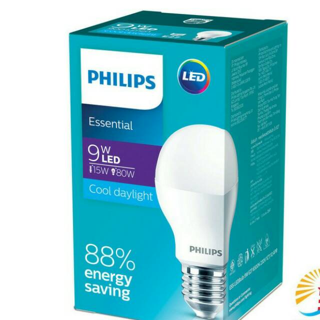 GROSIR LAMPU LED PHILIPS  9 WATT ESSENTIAL PUTIH