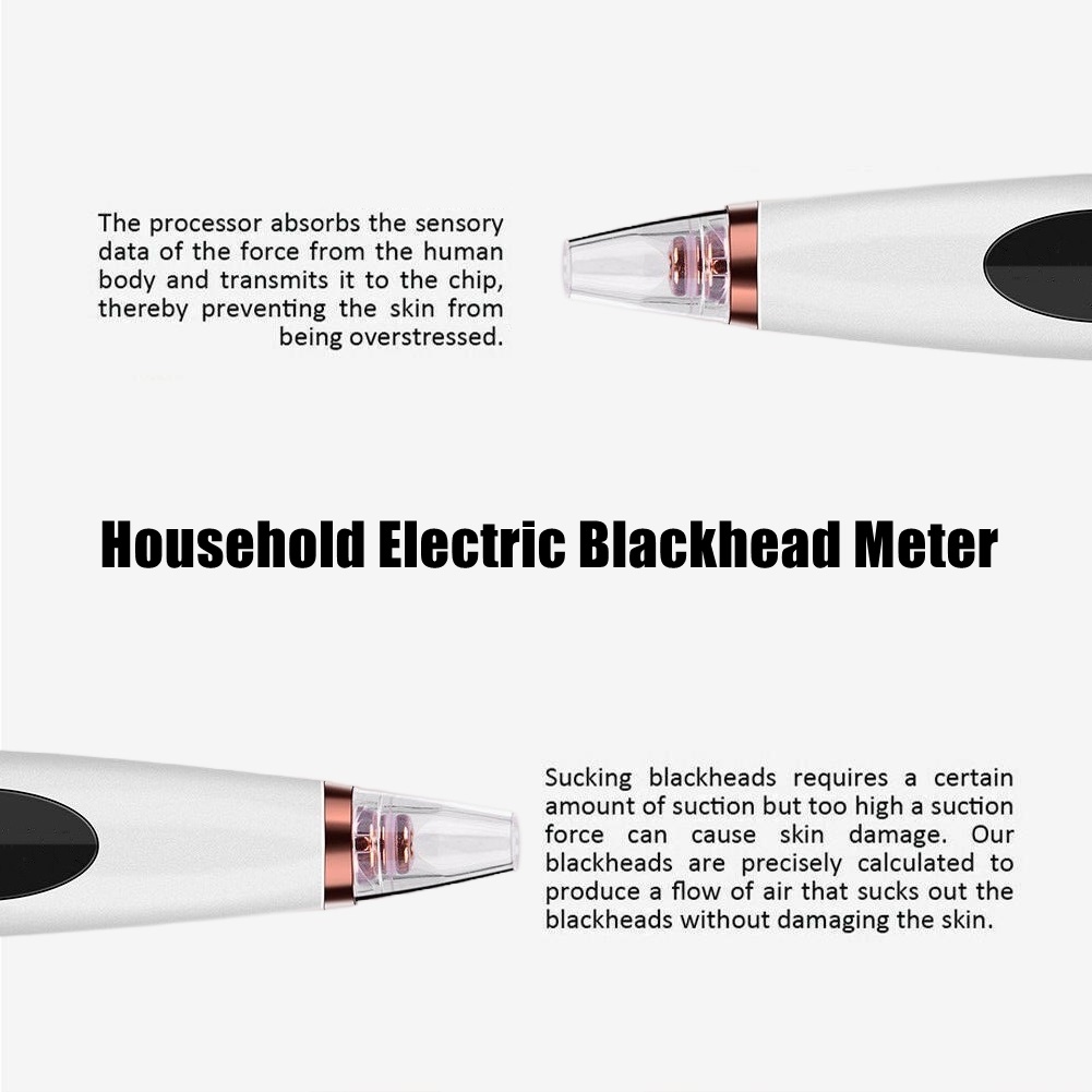Blackhead Remover Komedo Pemanas Listrik Wajah Jerawat Pori Vakum Skin Care Cleaner Remove Blackhead Komedo Alat penyedot komedo/Alat pembersih komedo
