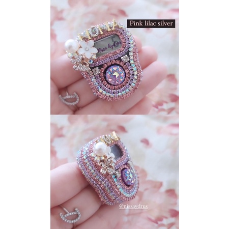Nisa Aydrus - Pink Lilac Silver Tasbih Digital Swarovski Premium Best Seller TN16