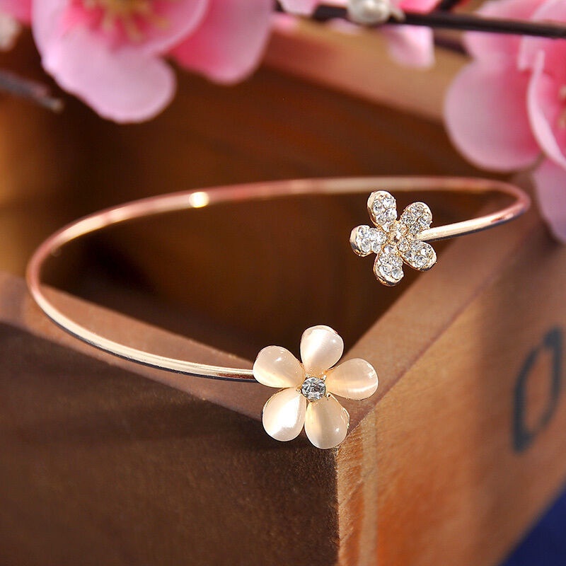 Gelang Daisy Emas Bata Air Membuka Disesuaikan Korea Wanita Aksesoris Fashion Bracelet