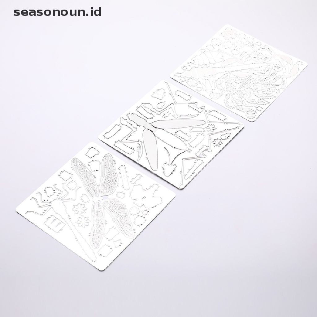 (seasonoun) Mainan Puzzle 3D DIY Handmade Bentuk Serangga Bahan Metal