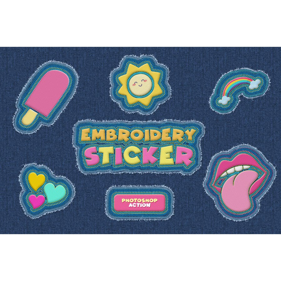 Embroidery Sticker - Photoshop Action