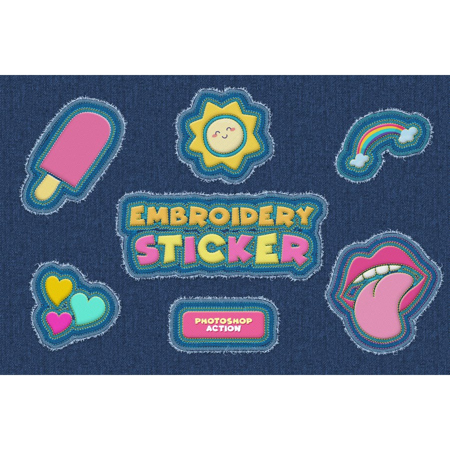 Embroidery Sticker - Photoshop Action