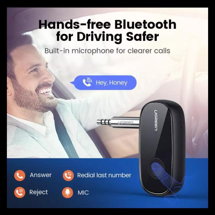 PROMO Ugreen Adaptor Receiver Bluetooth 5.0 Wireless Aptx Jack 3.5 Original - APTX STYLE